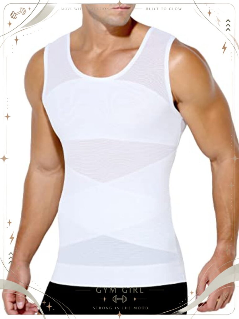 Men's Body Shaper Compression Tank Top Mesh Slimming Undershirt